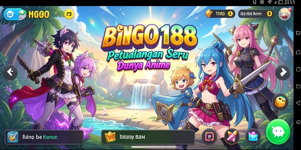 Tampilan gameplay BINGO188 dengan karakter Anime yang menawan.