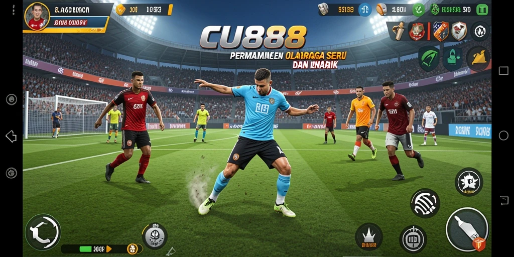 Tangkapan layar gameplay CU888 menampilkan aksi olahraga yang dinamis dan seru.