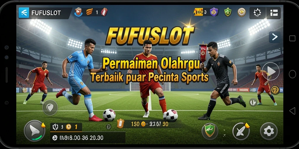 Screenshot utama FUFUSLOT menampilkan pertandingan olahraga yang intens.