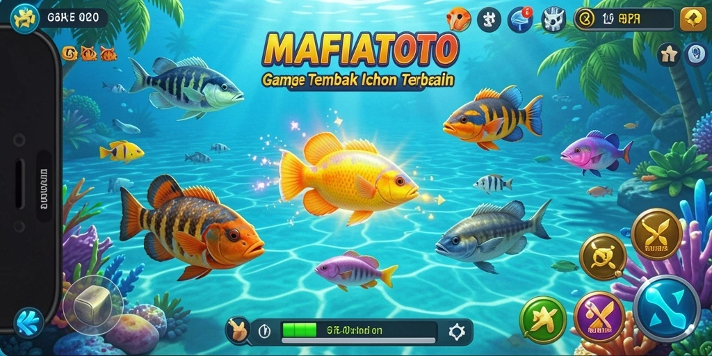 Tampilan gameplay seru MAFIATOTO saat menembak ikan.