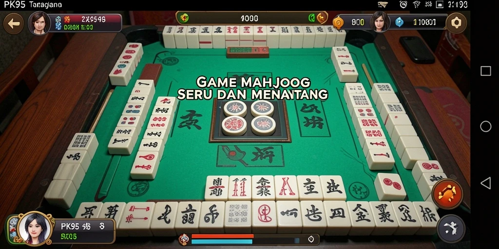Screenshot utama PK95 menampilkan gameplay Mahjong yang menarik.