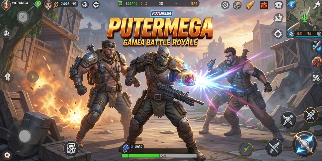 Gameplay seru PUTERMEGA dengan pertarungan intens di battlefield.