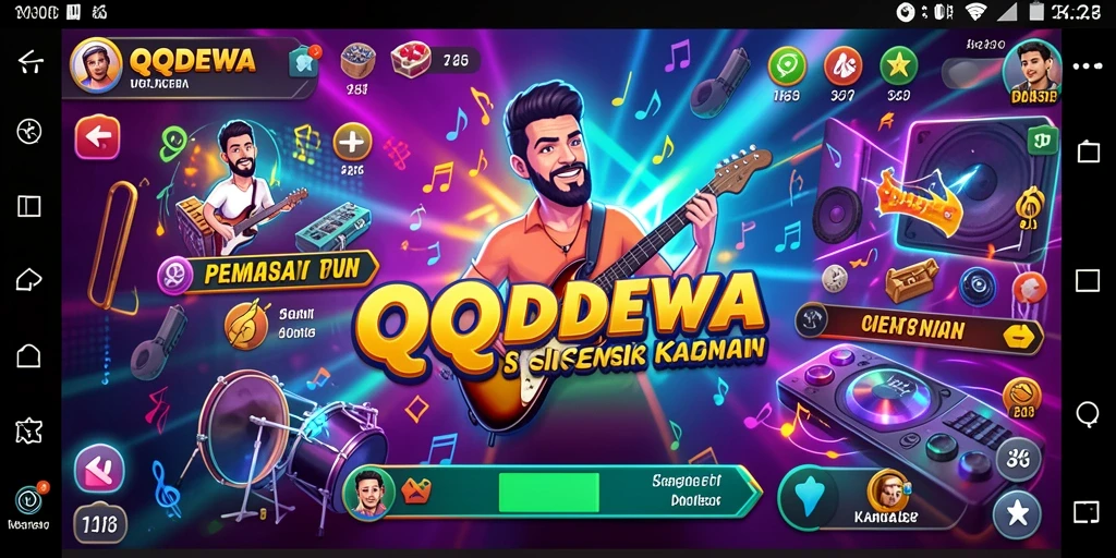 Tampilan menarik dari gameplay QQDEWA yang penuh dengan musik.
